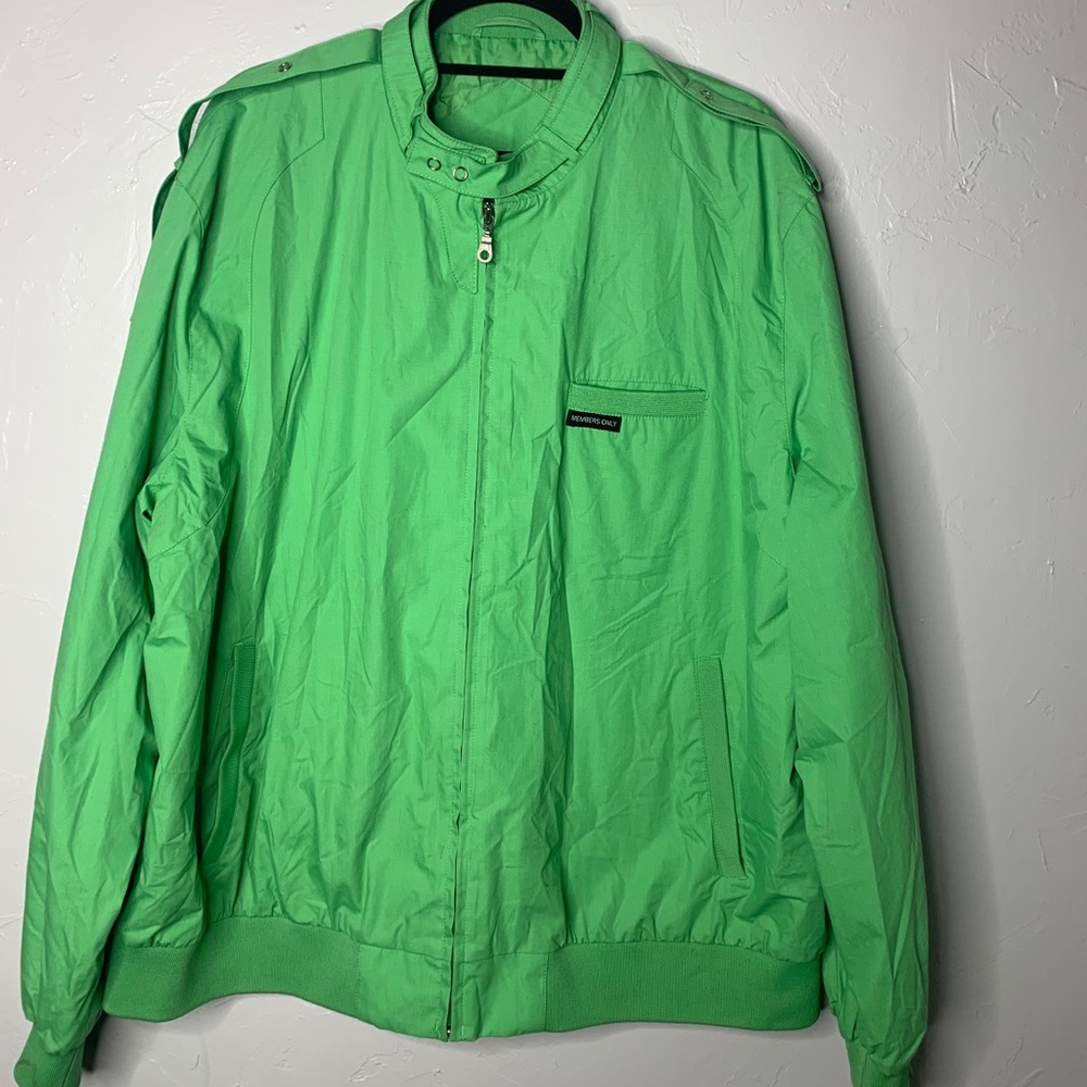 Lime green members only jacket
